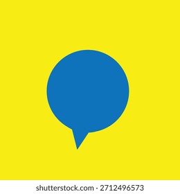Icono de chat de burbuja plana Ilustración Azul Vector de stock .