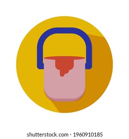 Flat Bucket Full of Paint Art Vector Design