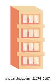 Flachbauarchitektur einzeln auf Symbolcharakter