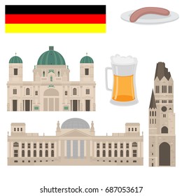 Flat building of Berlin, travel icon landmarks in Germany. City architecture.