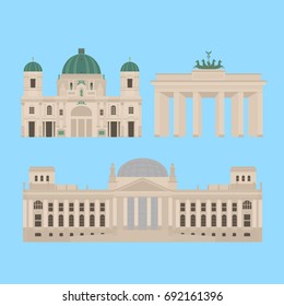 Flat building of Berlin, travel icon landmarks in Germany. City architecture.