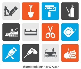 Flat building and construction icons - vector icon set 2