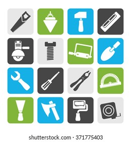 Flat Building and Construction Tools icons - Vector Icon Set