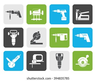 Flat Building and Construction Tools icons - Vector Icon Set