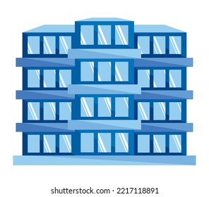 flat building isolated icon style