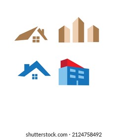 Flat Building Logo or clip flat art 