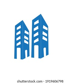 flat building vector logo or clipart or icon