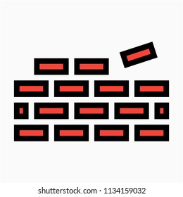 Flat Building worker pixel perfect vector icon