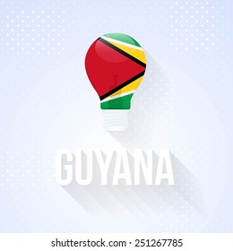 Flat Bulb and Creative Ideas Vector National Icons Co-operative Republic of Guyana