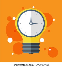 Flat bulb. Education concept background. Success achievement.