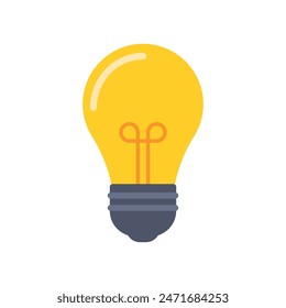 Flat Bulb Icon for Business and Creative Innovation idea vector illustration isolated on transparent background for web and user interface