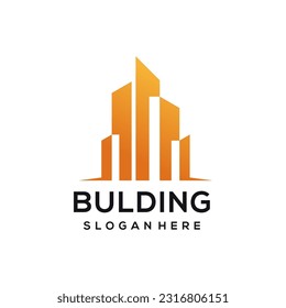 Flat bulding logo design vector illustration idea