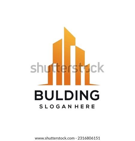 Flat bulding logo design vector illustration idea
