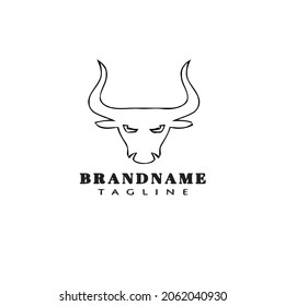 flat bull logo cartoon icon design template black modern isolated vector illustration