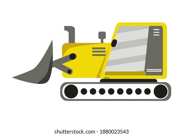 diseño vectorial de máquinas topadoras planas