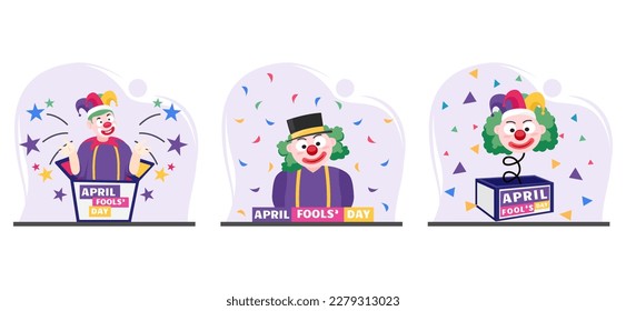 Flat Bundle April Fools Design Illustration