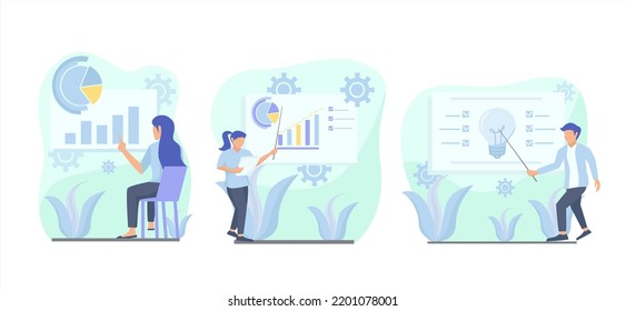 Ilustración de diseño empresarial de paquete plano