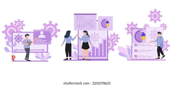 Flat Bundle Business Purple Design Illustration