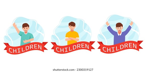 Flat Bundle Children's Day Design Illustration