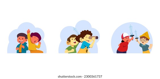 Flat Bundle Children's Day Design Illustration
