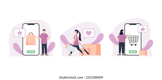 Flat Bundle E Commerce Design Illustration
