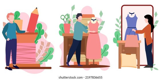 Illustration zum Design von Flachblättern