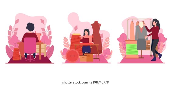 Flat Bundle Fashion Design Illustration