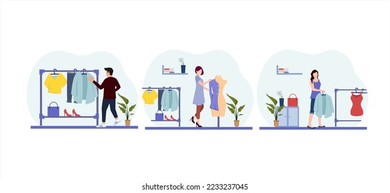 Ilustración de diseño de moda de un paquete plano