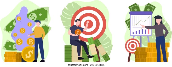 Illustration zum flachen Paket-Finanzdesign