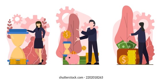 Ilustración de diseño de financiación de paquetes planos