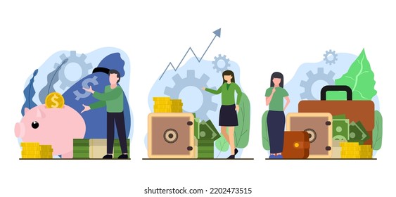 Flat Bundle Finance Design Illustration