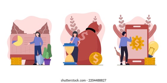 Flat Bundle Finance Design Illustration