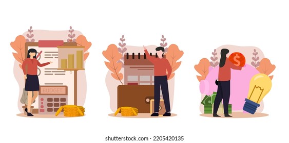 Flat Bundle Finance Design Illustration