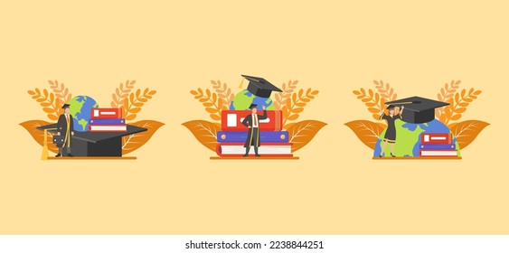 Flat Bundle Graduation Design Illustration