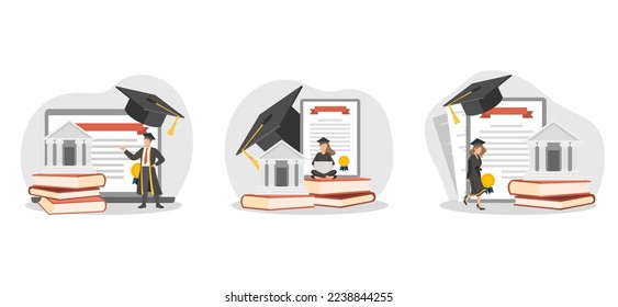 Flat Bundle Graduation Design Illustration