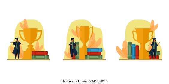 Flat Bundle Graduation Design Illustration