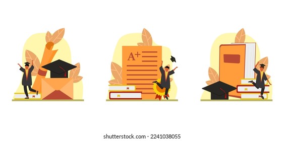Flat Bundle Graduation Design Illustration