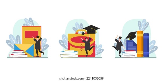 Flat Bundle Graduation Design Illustration