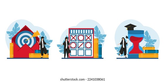 Flat Bundle Graduation Design Illustration