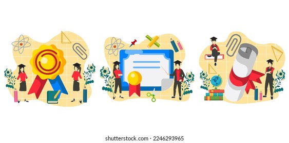 Flat Bundle Graduation Design Illustration