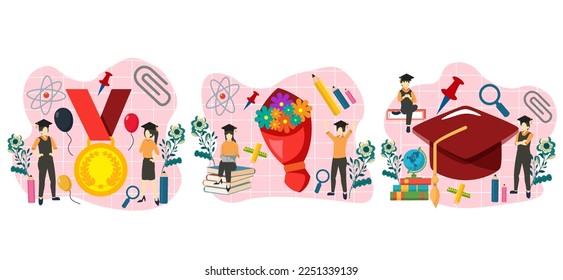 Flat Bundle Graduation Design Illustration