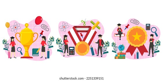 Flat Bundle Graduation Design Illustration