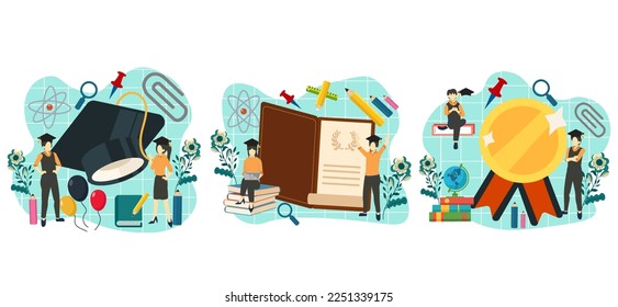 Flat Bundle Graduation Design Illustration
