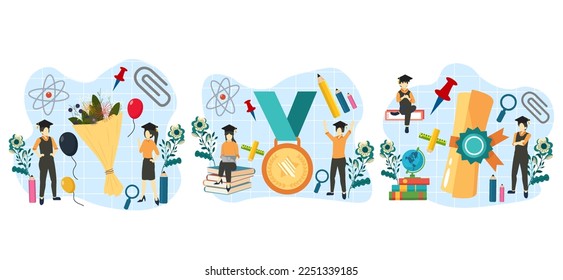 Flat Bundle Graduation Design Illustration
