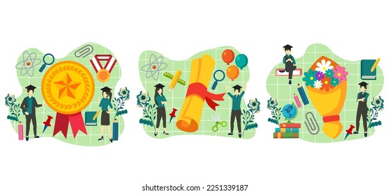 Flat Bundle Graduation Design Illustration
