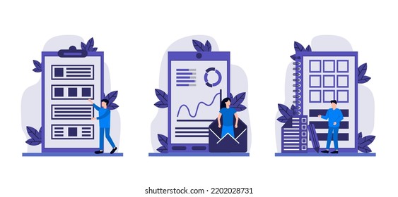 Design-Illustration für das flache Bundle-Marketing