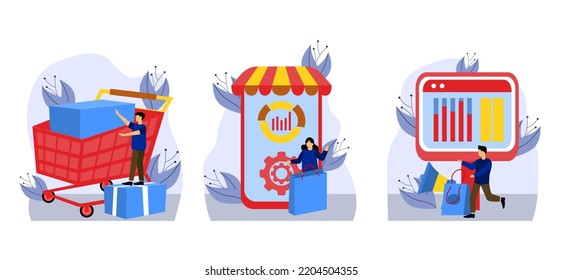 Flat bundle marketing design illustration