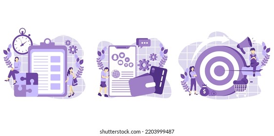 Flat Bundle Marketing Purple Technology Design Illustration