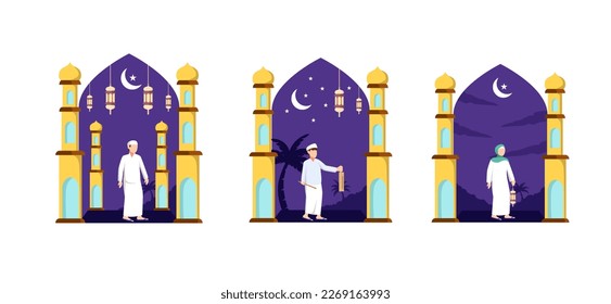 Flachbild-Ramadan-Design-Illustration