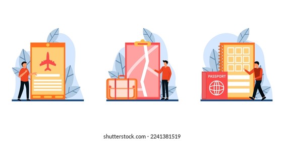 Flat Bundle Travel Design Illustration
